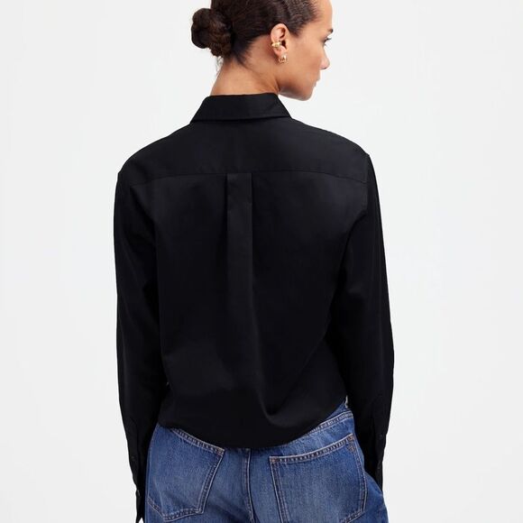 Madewell Black collared relaxed fit blouse size Medium in EUC! - Picture 3 of 12